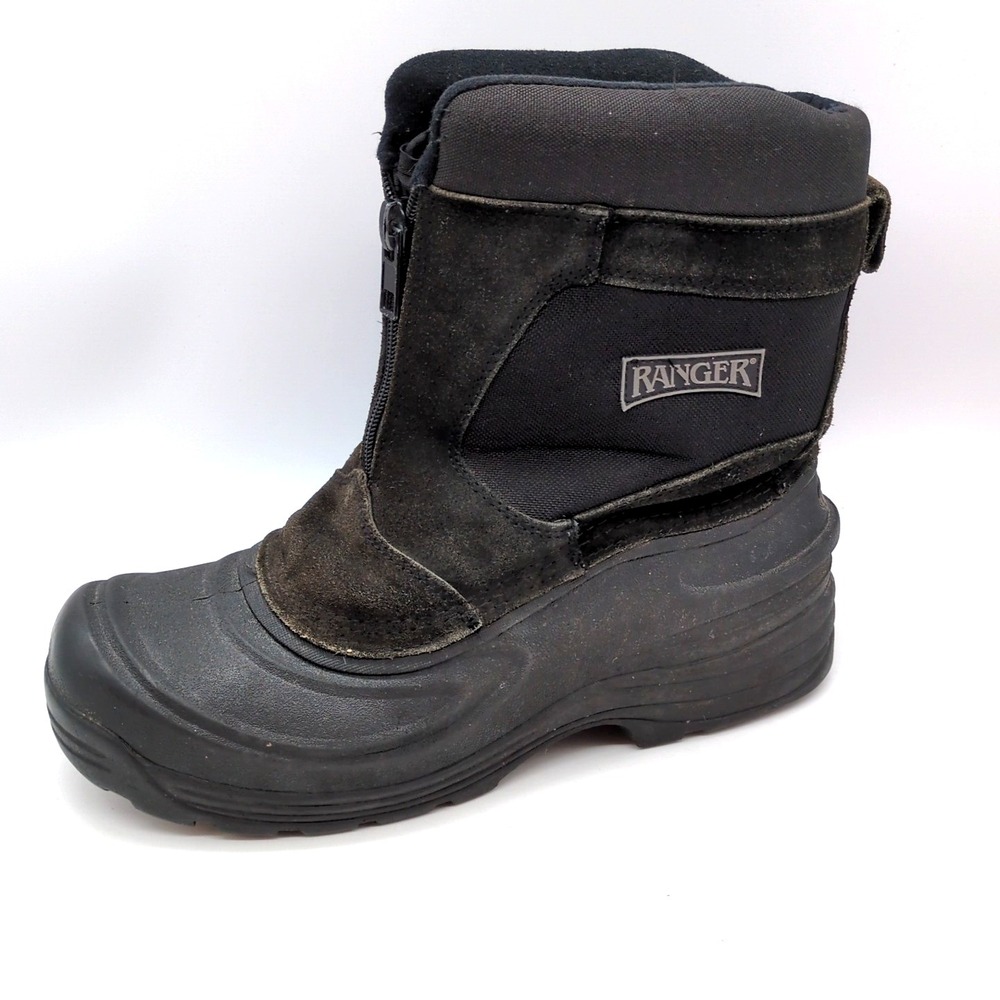 Ranger Shoes Mens Black‎ 8 Winter Boots Thermolite Insulation Front Zip Warm